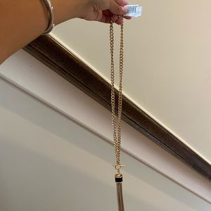 NWT Nordstrom chain gold tassel necklace